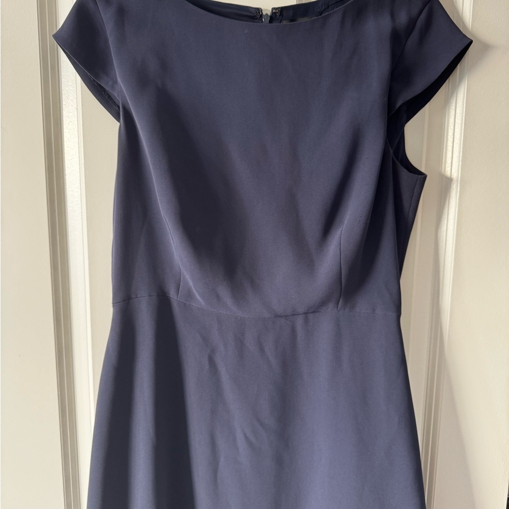 Theory Gray Sheath Dress with Flutter Cap Sleeves